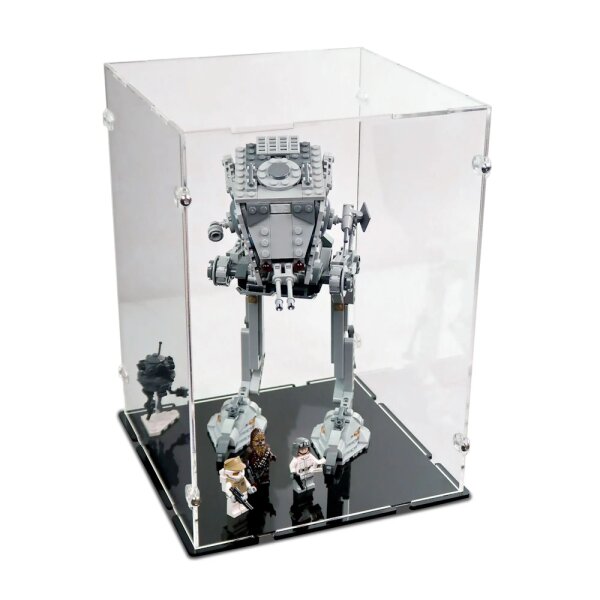 Pr&eacute;sentoir en acrylique pour LEGO&reg; 75322 AT-ST de Hoth (avec base noire)