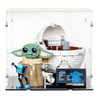 Pr&eacute;sentoir en acrylique pour LEGO&reg; 75403 Star Wars - Grogu dans son berceau r&eacute;pulseur (avec base noire)