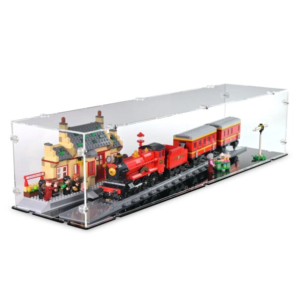 Acryl-Display f&uuml;r LEGO&reg; 76423 Hogwarts Express & Bahnhof Hogsmeade (mit schwarzem Boden)