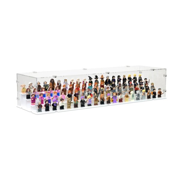 Acrylic display for 80 LEGO&reg; minifigures (with white base and studs)