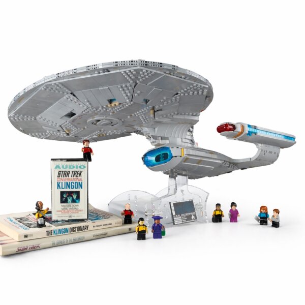 Supporto in acrilico 2 in 1 per LEGO&reg; 10356 Star Trek U.S.S. Enterprice NCC-1701-D (Regolabile)