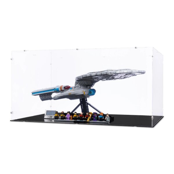 Acryl-Display f&uuml;r LEGO&reg; 10356 Star Trek: U.S.S. Enterprise NCC-1701-D (Mit schwarzem Boden)