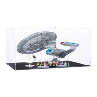 Pr&eacute;sentoir en acrylique pour LEGO&reg; 10356 Star Trek: U.S.S. Enterprise NCC-1701-D (avec fond noir et 2 supports)