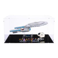 Pr&eacute;sentoir en acrylique pour LEGO&reg; 10356 Star Trek: U.S.S. Enterprise NCC-1701-D (avec fond noir et 2 supports)