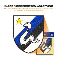 FC Inter Milan - Logo Retro avec serpent - Puzzle en bois Taille M (270 pi&egrave;ces)