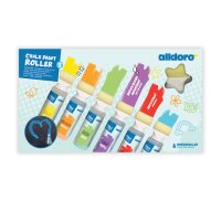 Kreideroller 6er Set, Gr&uuml;n, Blau Gelb, Orange, Lila & Rot je 250ml