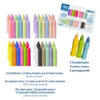 Sidewalk Chalk Set with Holders (48 Pieces)