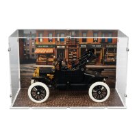 Acrylic Display Case for LEGO&reg; 11376 Ford Model T (with Retro Street Scene Background Image & Cobblestone Base Design)