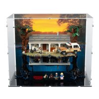 Acrylic display for LEGO&reg; 75810 Stranger Things - The Upside Down (With background image & black base)