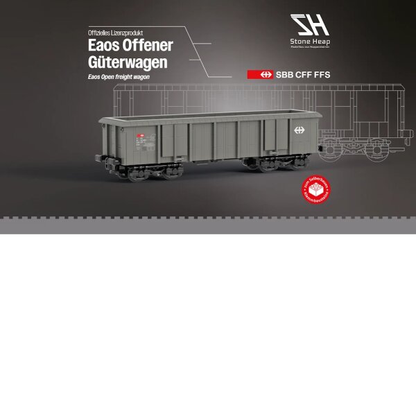 Stone Heap - Open SBB Eaos Four-Axle Freight Wagon / High-Sided Wagon (813 pieces)