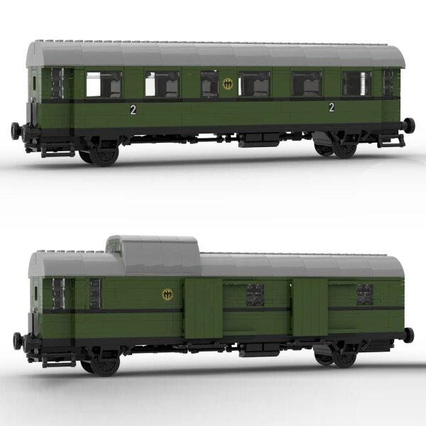 Stone Heap - set 2 in 1 carrozza passeggeri a 2 assi Bi-29 oppure carrozza bagagliaio Pwi-29 (984 pezzi)