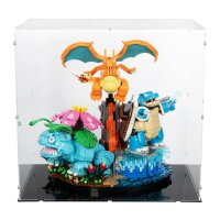 Display in acrilico per LEGO&reg; 72153 Pok&eacute;mon Venusaur, Charizard e Blastoise (con fondo nero)