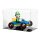 Pr&eacute;sentoir en acrylique pour LEGO&reg; 72050 Mario Kart Luigi et Proto 8 (avec fond noir)