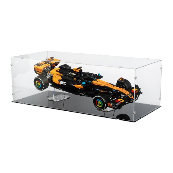 Acryl-Display XL f&uuml;r LEGO&reg; 42228 McLaren MCL39 F1 Rennwagen (Mit schwarzem Boden & 2 Acryl-St&auml;nder)
