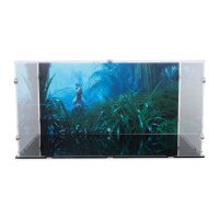 Acryl-Display f&uuml;r LEGO&reg; 77984 Jurassic Park Jeep Wrangler  (Mit Hintergrundbild & schwarzem Boden)