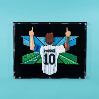 Acrylic wall display for LEGO&reg; 43018 Lionel Messi &ndash; Celebration (with black background)