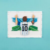 Acrylic wall display for LEGO&reg; 43018 Lionel Messi &ndash; Celebration (with white background)