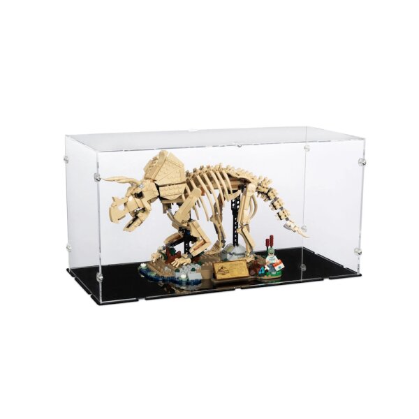 Acrylic display for LEGO&reg; 77985 Dinosaur Fossils - Triceratops (With black floor)