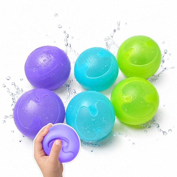 Palloncini dacqua riutilizzabili e autosigillanti, set da 6, in silicone (senza magneti)