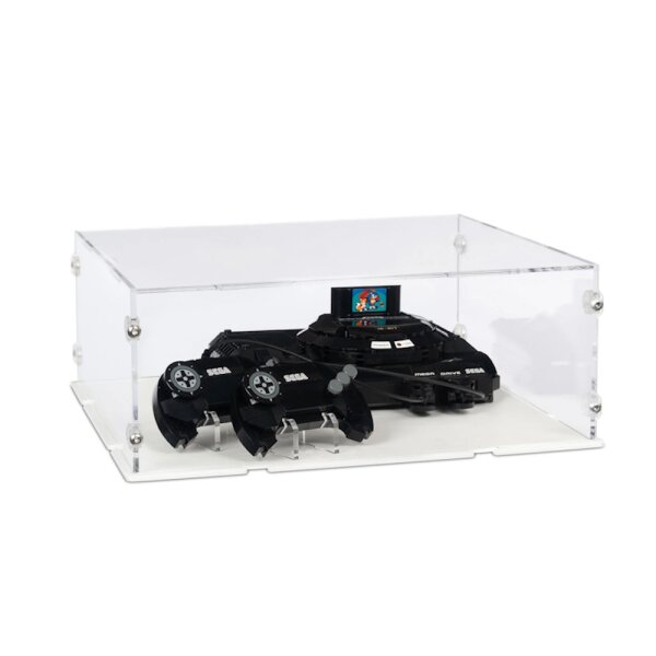 Pr&eacute;sentoir en acrylique pour LEGO&reg; 40926 SEGA Genesis Console (avec fond blanc)