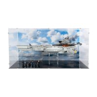 Pr&eacute;sentoir XL & Support 2en1 en acrylique pour  LEGO&reg; 76354 L&rsquo;h&eacute;liporteur du SHIELD With background image & black base)