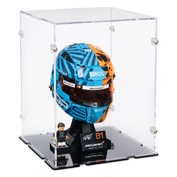 Acrylic display for LEGO&reg; 43017 McLaren Mastercard F1 Team Oscar Piastri Helmet (With black floor)
