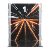 Acrylic display for LEGO&reg; 43023 McLaren Mastercard F1 Team Lando Norris Helmet (With background image & black base)