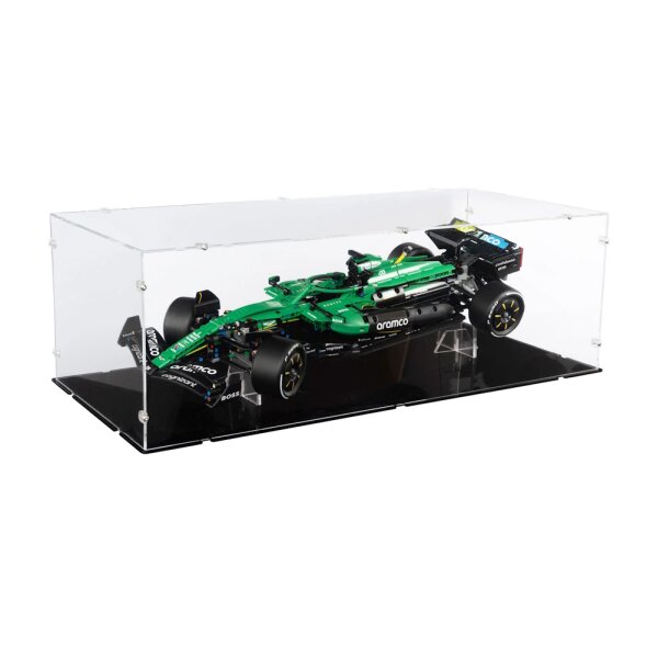 Acryl-XL Display & St&auml;nder f&uuml;r LEGO&reg; 42240 Aston Martin Aramco AMR25 F1 Auto (Mit schwarzem Boden)