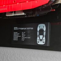 Support mural en acrylique pour LEGO&reg; 42143 Ferrari Daytona SP3 (avec fond noir)