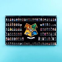 Display da parete in acrilico per 116 minifigure LEGO&reg; Harry Potter e logo HP 76462 (con sfondo nero)