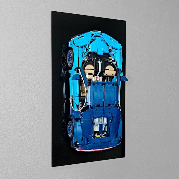 Acrylic Wall Mount for LEGO&reg; 42083 Bugatti Chiron (with black background)