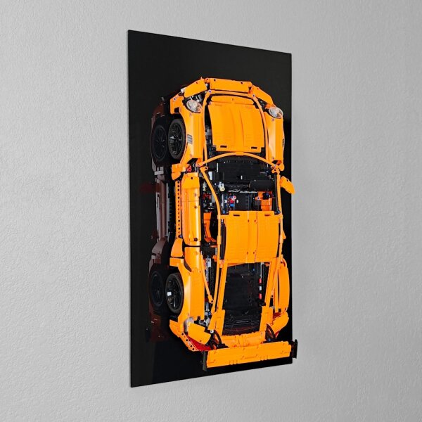 Acrylic Wall Mount for LEGO&reg; 42056 Porsche 911 GT3 RS (with black background)