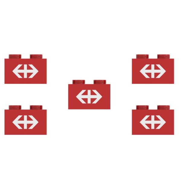 Stone Heap - SBB Logo 1x2 Steine (5 Teile)