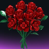 Stone Heap - Bouquet de 9 roses rouges (483 pi&egrave;ces)