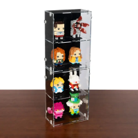 2-in-1 Display acrilico da tavolo & parete per LEGO&reg; BrickHeadz (con sfondo nero)