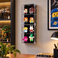 2-in-1 Display acrilico da tavolo & parete per LEGO&reg; BrickHeadz (con sfondo nero)