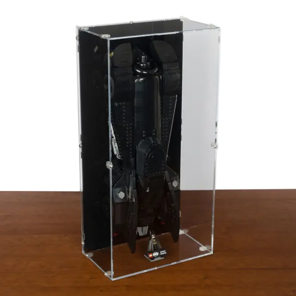 3-in-1 Display acrilico da tavolo & parete per LEGO&reg; 76355 Batman Returns Batmobile (con fondo nero)