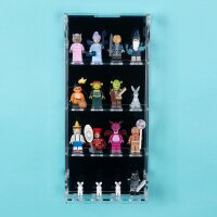 2in1 Acrylic Desk & wall display for 16 LEGO&reg; Minifigures (with black background)