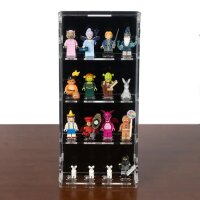 2in1 Acrylic Desk & wall display for 16 LEGO&reg; Minifigures (with black background)