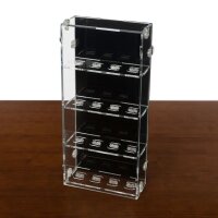 2in1 Acrylic Desk & wall display for 16 LEGO&reg; Minifigures (with black background)