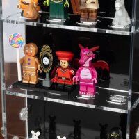 2in1 Acrylic Desk & wall display for 16 LEGO&reg; Minifigures (with black background)