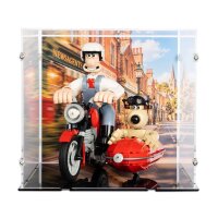 Acrylic display for LEGO&reg; 21371 Wallace & Gromit (With background image & black base)