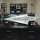 Pr&eacute;sentoir et support XL en acryliquepour LEGO&reg; 75457 Star Wars - Le Super Destroyer Stellaire de classe Executor (inclin&eacute; &ndash; avec image de fond et sol noir)